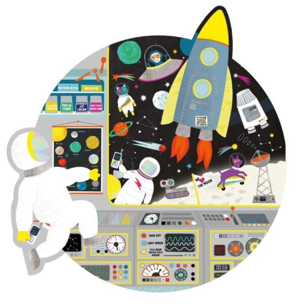 Space Station Shaped 100 Piece Puzzle - Floss & Rock