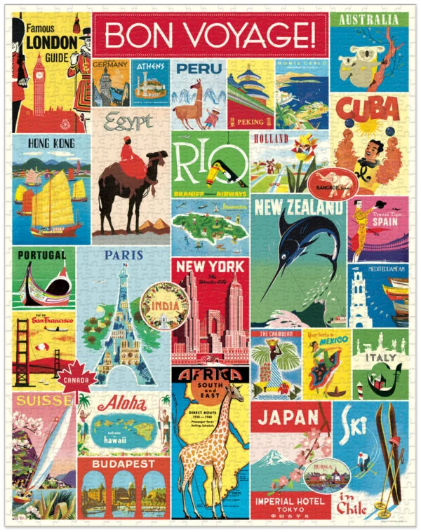 Vintage Puzzle - Bon Voyage 1000 Piece - Cavallini & Co