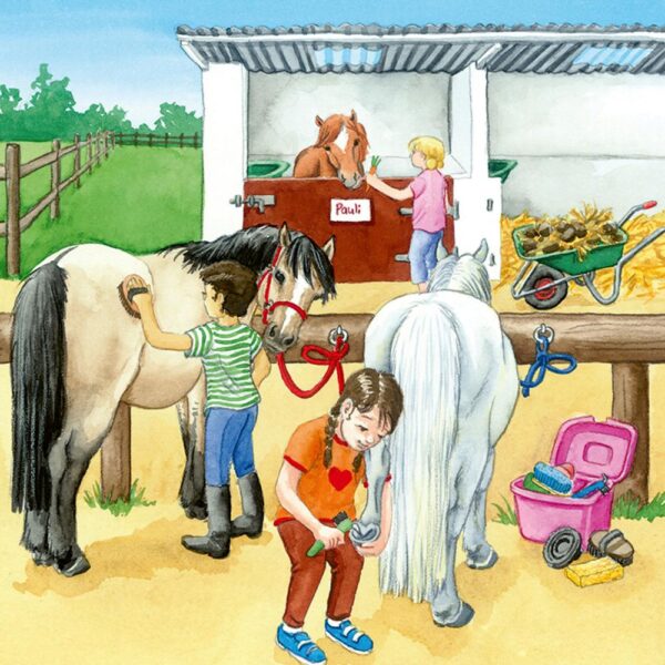 A Day at the Stables 3 x 49 Piece Puzzle - Ravensburger