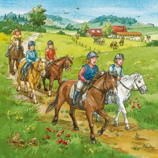 A Day with Horses 3 x 49 Piece Puzzle - Ravensburger