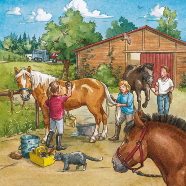 A Day with Horses 3 x 49 Piece Puzzle - Ravensburger