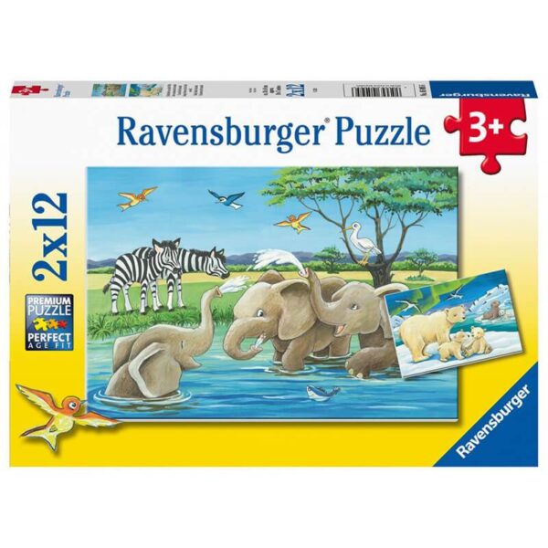 Baby Safari Animals 2 x 12 Piece Puzzle