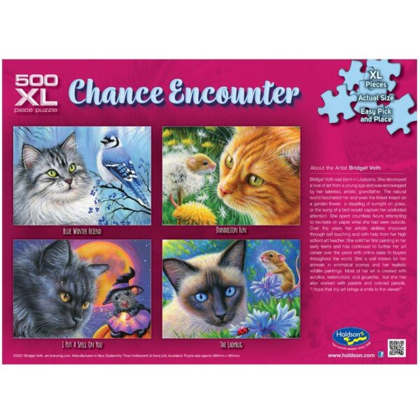 Chance Encounter - Blue Winter Friend 500 XL Piece Puzzle - Holdson