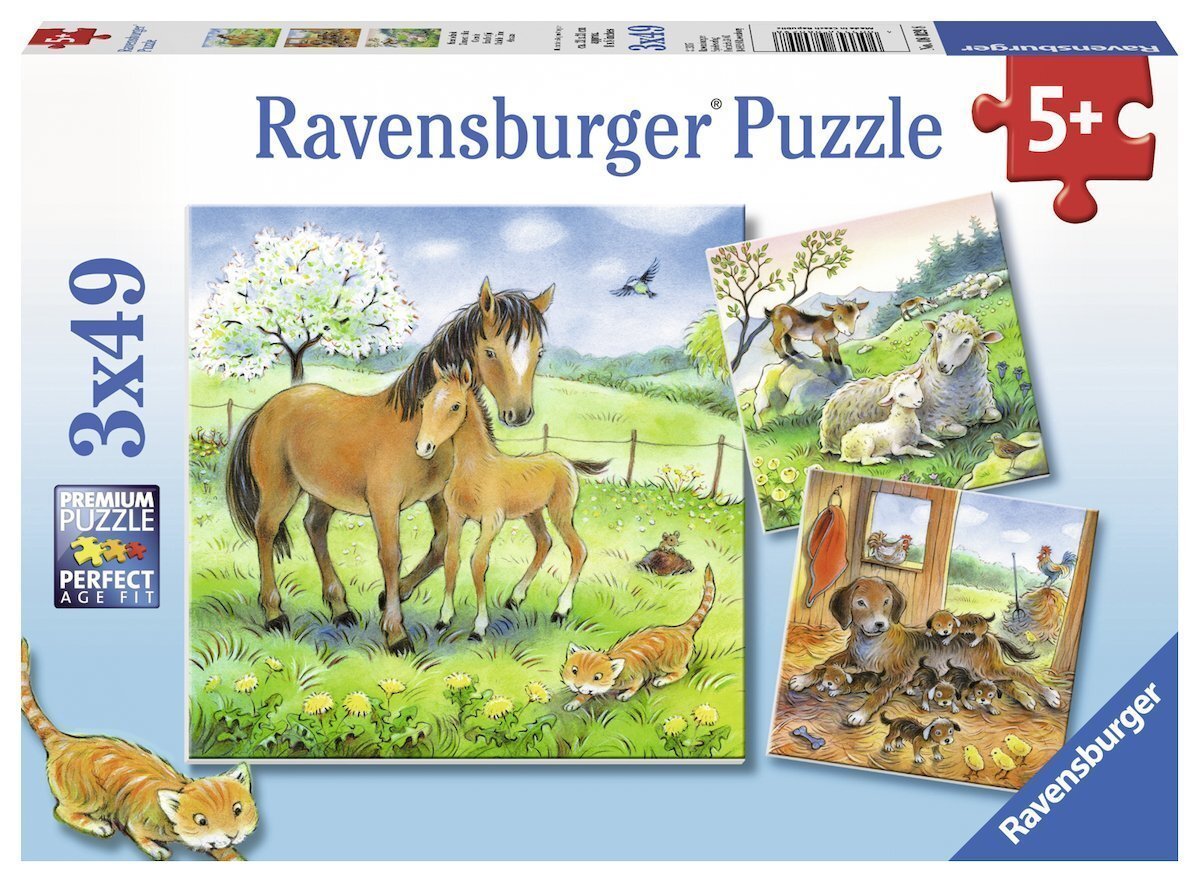 Ravensburger Cuddle Time 3 x 49 Piece Jigsaw Puzzle