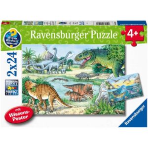 Dinosaurs of Land and Sea 2 x 24 Piece Puzzle - Ravensburger