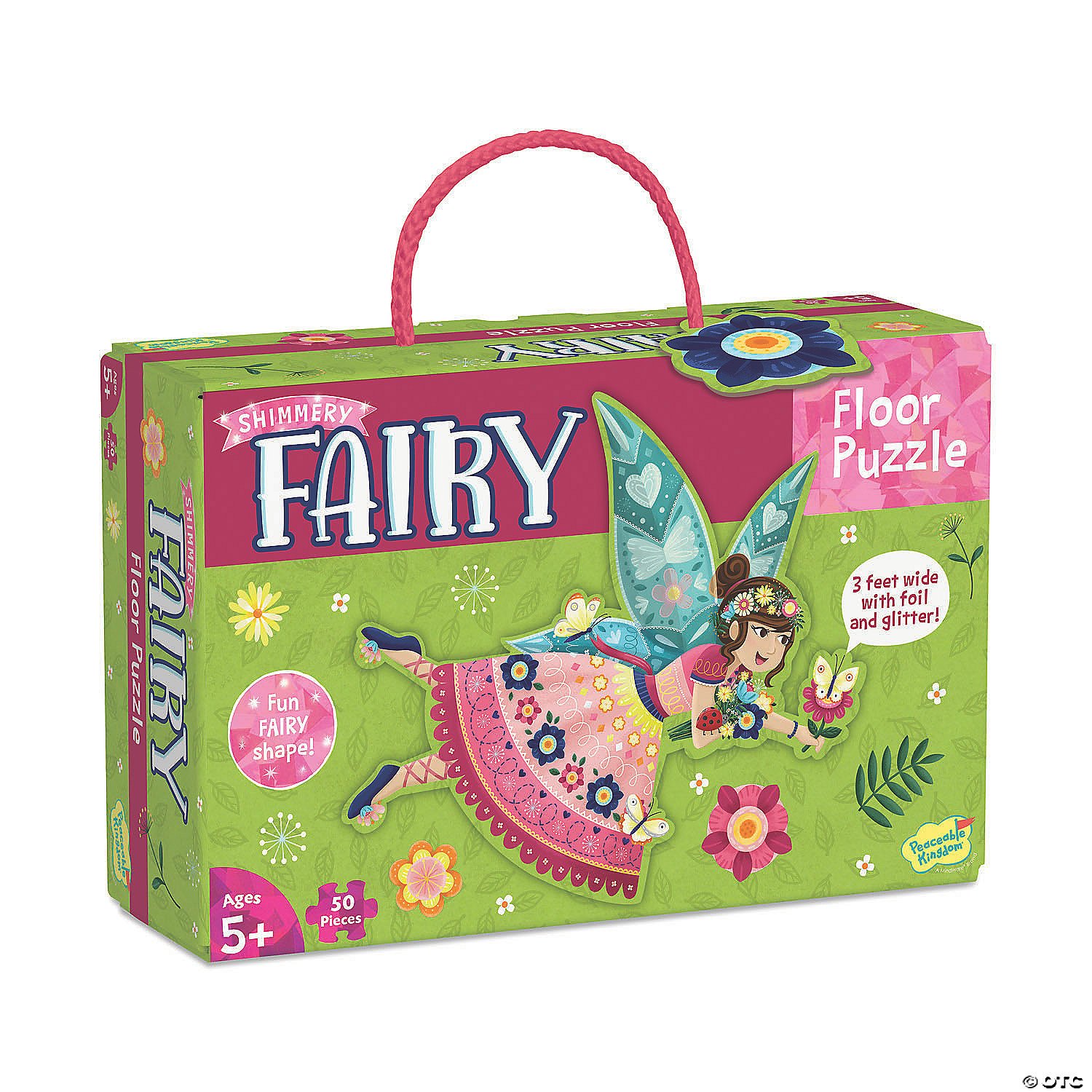 Floor Puzzle Fairy from Peaceable Kingdom shines with shimmering foil