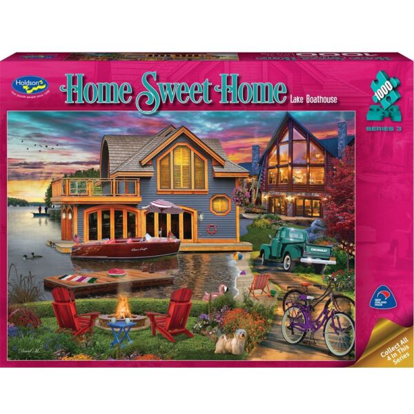 Home Sweet Home 3 - Lake Boathouse 1000 piece Puzzle - Holdson
