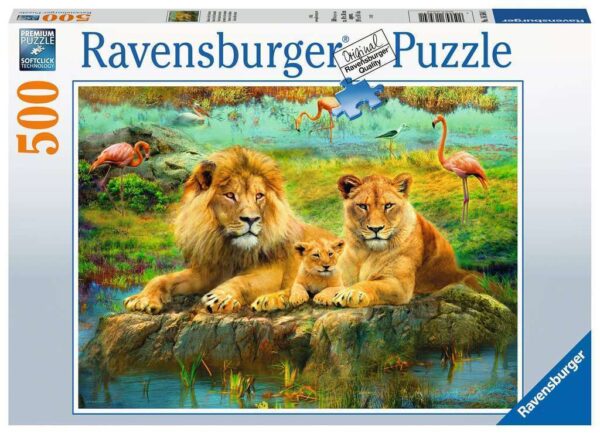 Lions in the Savannah 500 Piece Puzzle - Ravensburger