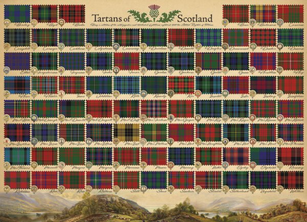 Tartans of Scotland 1000 Piece Puzzle - Cobble Hill
