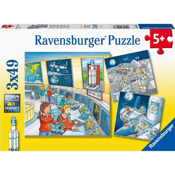 Tom & Mia go on a Space Mission 3 x 49 Piece Puzzle - Ravensburger