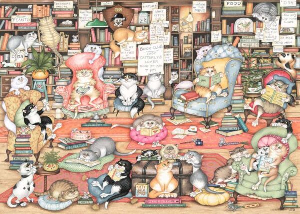 Crazy Cats, Bingley's Book Club 1000 Piece Puzzle - Ravensburger