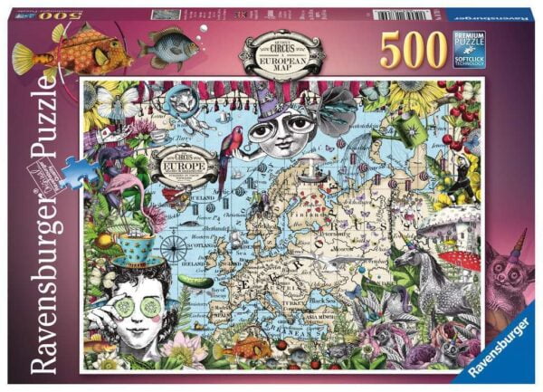 European Map, Quirky Circus 500 Piece Puzzle - Ravensburger