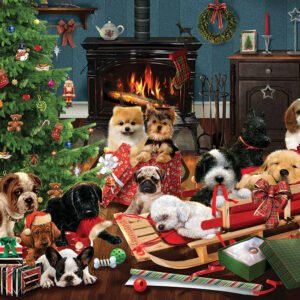 Christmas Puppies 500 Piece Puzzle