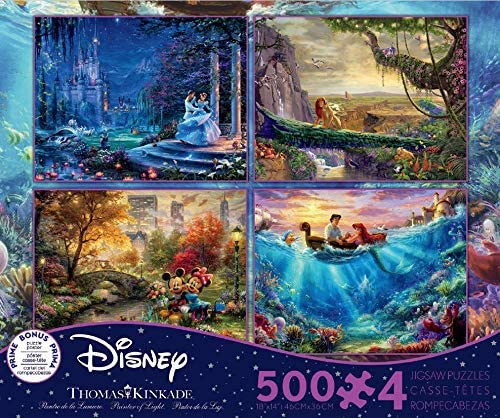 Disney Thomas Kinkade 4 x 500 Piece Jigsaw Puzzle Multipack - Ceaco