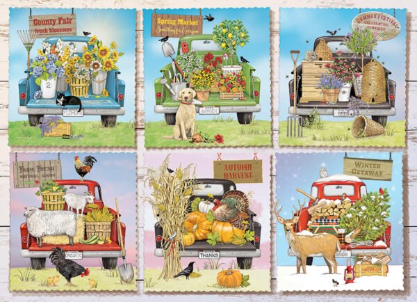 Farmer's Market Trucks 1000 Piece Puzzle - Cobble Hill