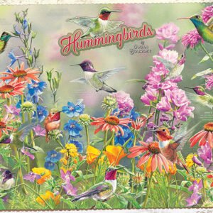 Puzzlers will love seeing their favorite Hummingbirds in a colorful and vibrant floral scene with scientific and common names labeld for each feathered friend. Take an adventure with