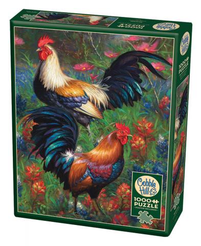 Roosters 1000 Piece Puzzle - Cobble Hill