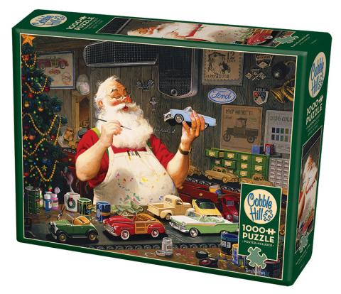 Santa Painting Cars 1000 Piece Puzzle - Cobble Hill