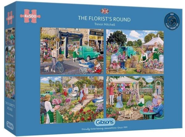 The Florists Round 4 x 500 Piece Puzzle - Gibsons