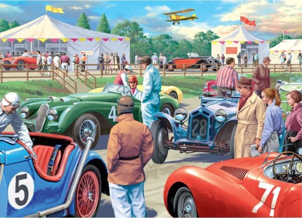 A Spiffing Time - Classic Racing Cars 500 XL Piece Puzzle - Holdson