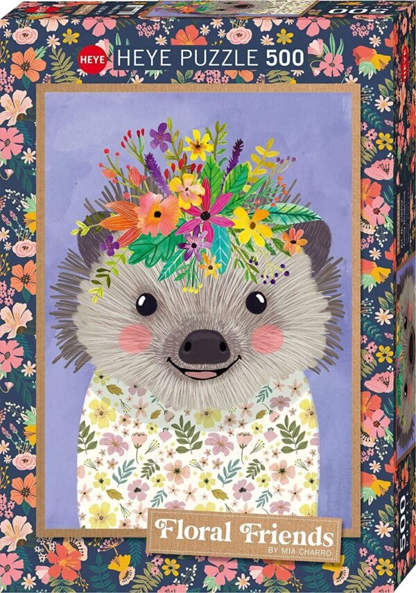 Floral Friends, Hedgehog 500 Piece Puzzle - Heye