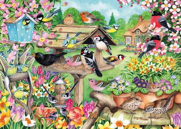 Spring Garden Birds 500 Piece Puzzle - Jumbo