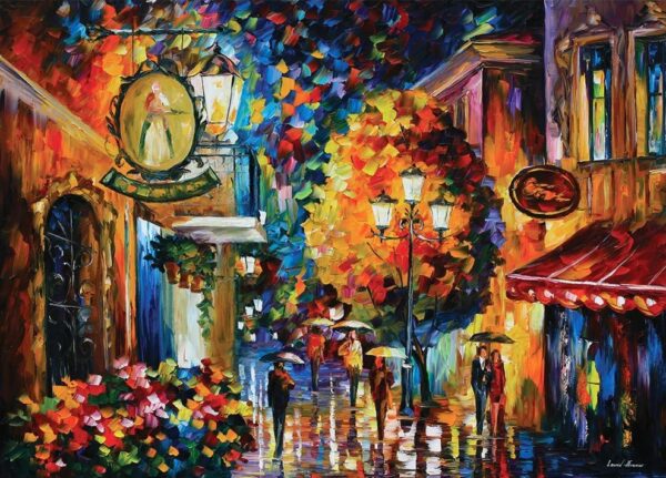 Symphony of Colour - Romantic Cafe in Old City 1000 Piece Puzzle - Holdson