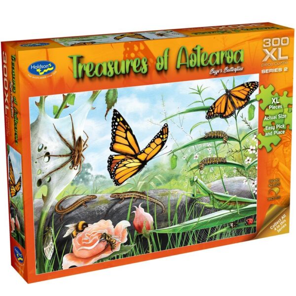 Treasures of Aotearoa - Bugs & Butterflies 300 XL Piece Puzzle - Holdson