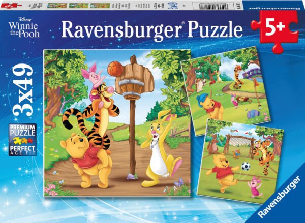 Disney Winnie the Pooh Sports Day 3 x 49 Piece Puzzle - Ravensburger
