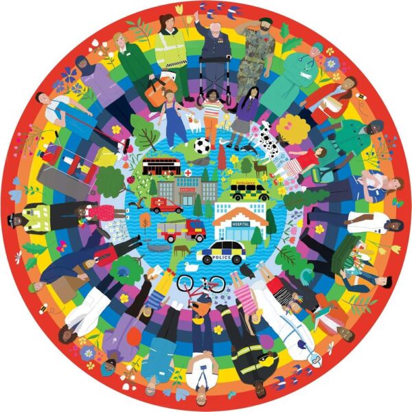 Rainbow Heroes 500 Piece Circular Puzzle - Gibsons