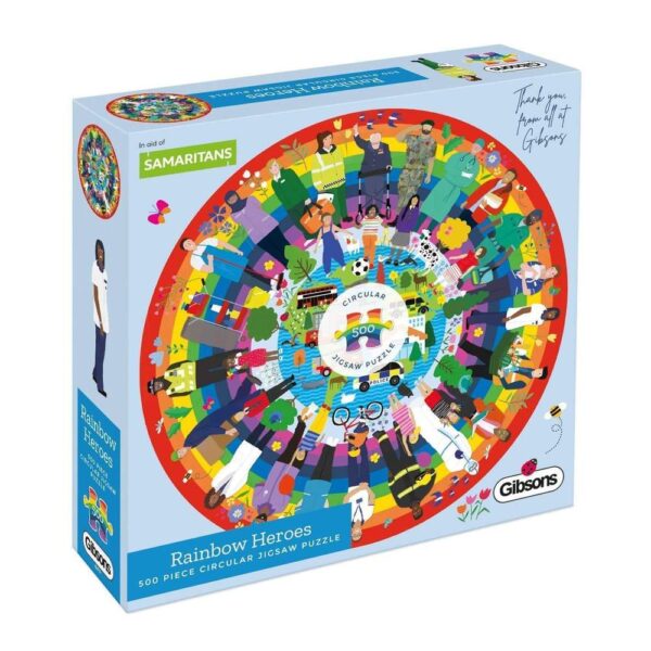 Rainbow Heroes 500 Piece Circular Puzzle - Gibsons