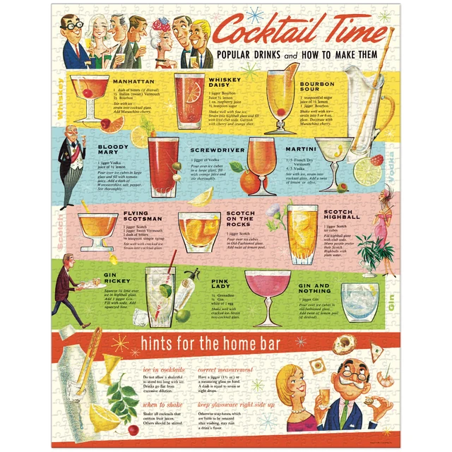 Cavallini & Co - Cocktails Vintage Puzzle 1000 Piece - Image 2