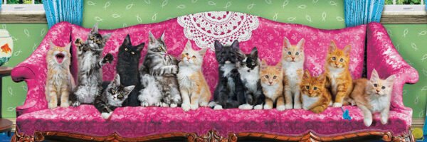 Kitty Cat Couch Panoramic 1000 Piece Puzzle - Eurographics