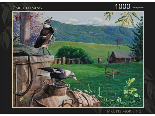 Magpie Morning 1000 Piece Puzzle - Garry Fleming