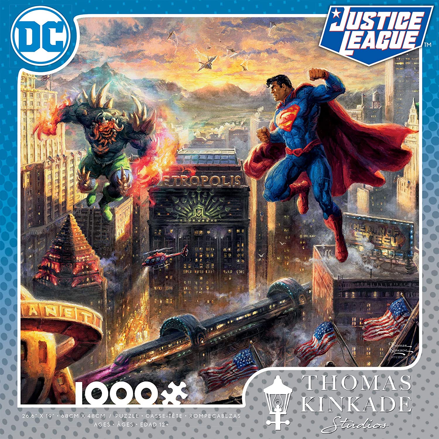 Thomas Kinkade - Justice League - DC Collection Superman - Man of Steel 1000 Piece Puzzle - Ceaco