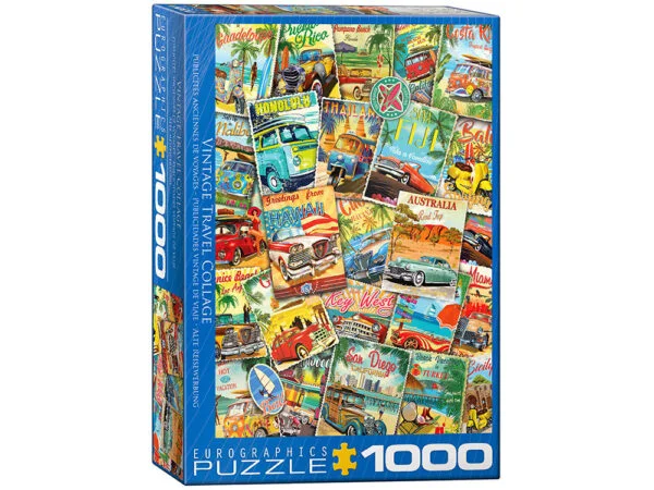 Vintage Travel Collage 1000 Piece Puzzle - Eurographics