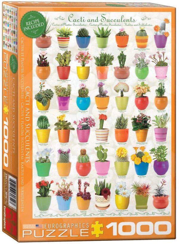 Cacti and Succulents 1000 Piece Puzzle - Eurographics