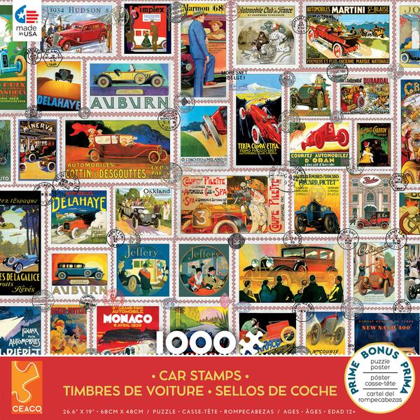 Car Stamps 1000 Piece Puzzle - Ceaco