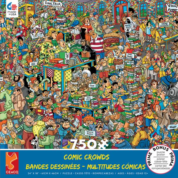 Comic Crowds - Book Fair 750 Piece Puzzle - Ceaco
