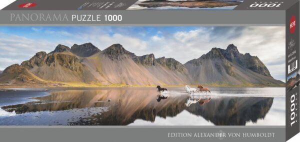 Iceland Horses Panorama 1000 Piece Puzzle - Heye