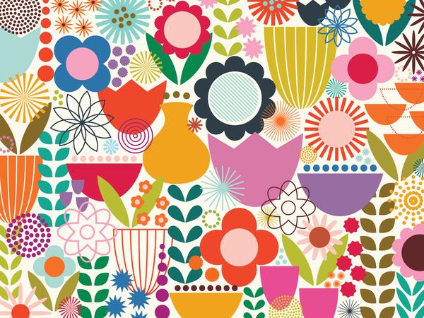 Kate Rhees Scandi Flowers 300 Larger Piece Puzzle - Ceaco