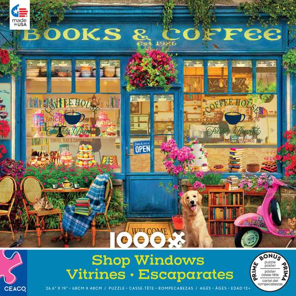 Shop Windows - Books and Coffee 1000 Piece Puzzle - Ceaco