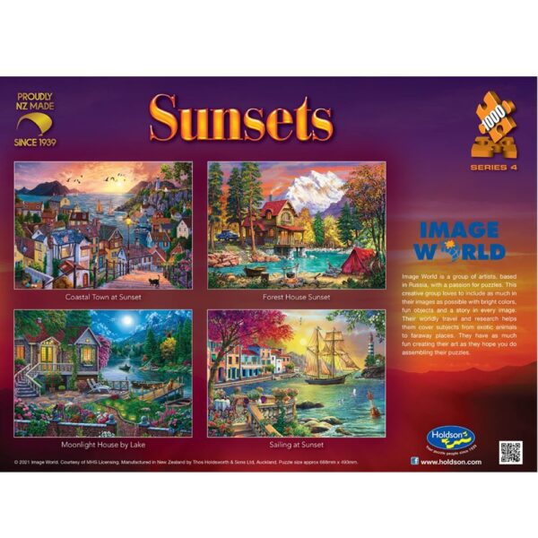 Sunsets - Coastal Town at Sunsets 1000 Piece Puzzle - Holdson