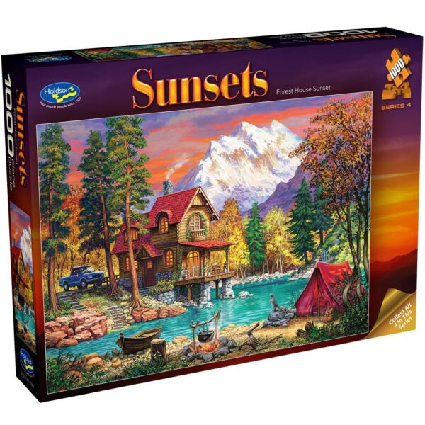 Sunsets Forest House Sunset 1000 Piece Puzzle - Holdson