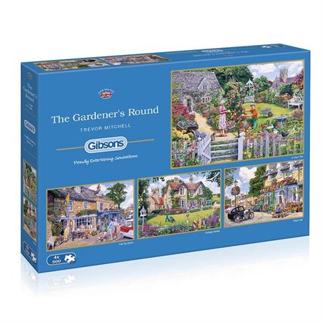 The Gardener's Round 4 x 500 Piece Puzzle Set - Gibsons