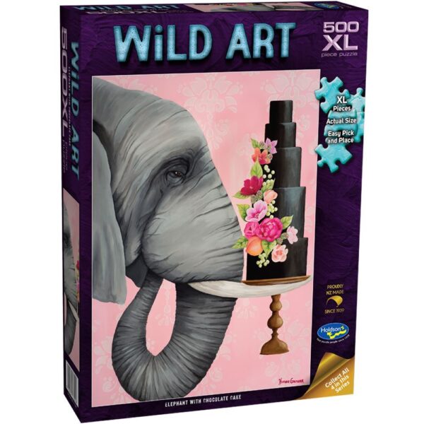 Wild Art - Elephant with Chocolate cake 500 XL Piece Puzzle