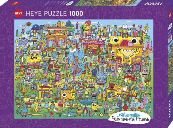 Burgerman, Doodle Village 1000 Piece Puzzle - Heye