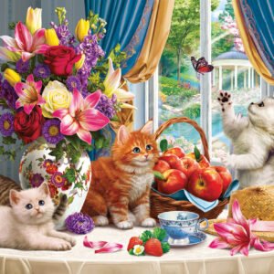 Fluffy Kittens in the Living Room 260 Piece Puzzle - Anatolian
