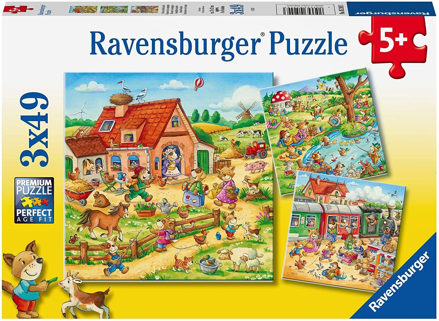 Ravensburger Animal Vacation 3 x 49 Piece Jigsaw Puzzle