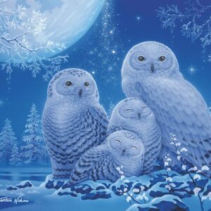 Owls in the Moonlight 100 Piece Glow Puzzle
